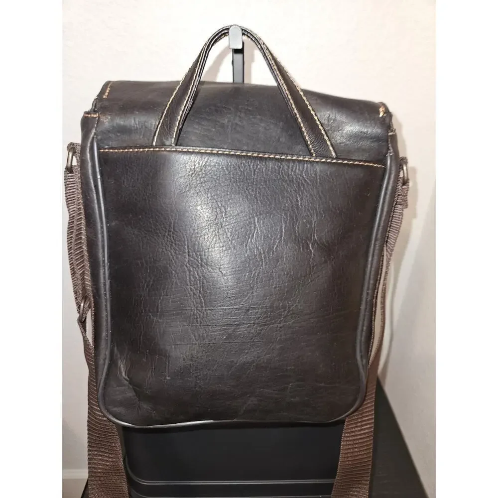 Wilsons Leather Shoulder Crossbody Brown Small Messenger Saddle Bag Travel Work